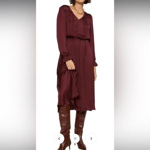 Current Air Los Angeles Burgundy, Silky Dress, size Small- beautiful!